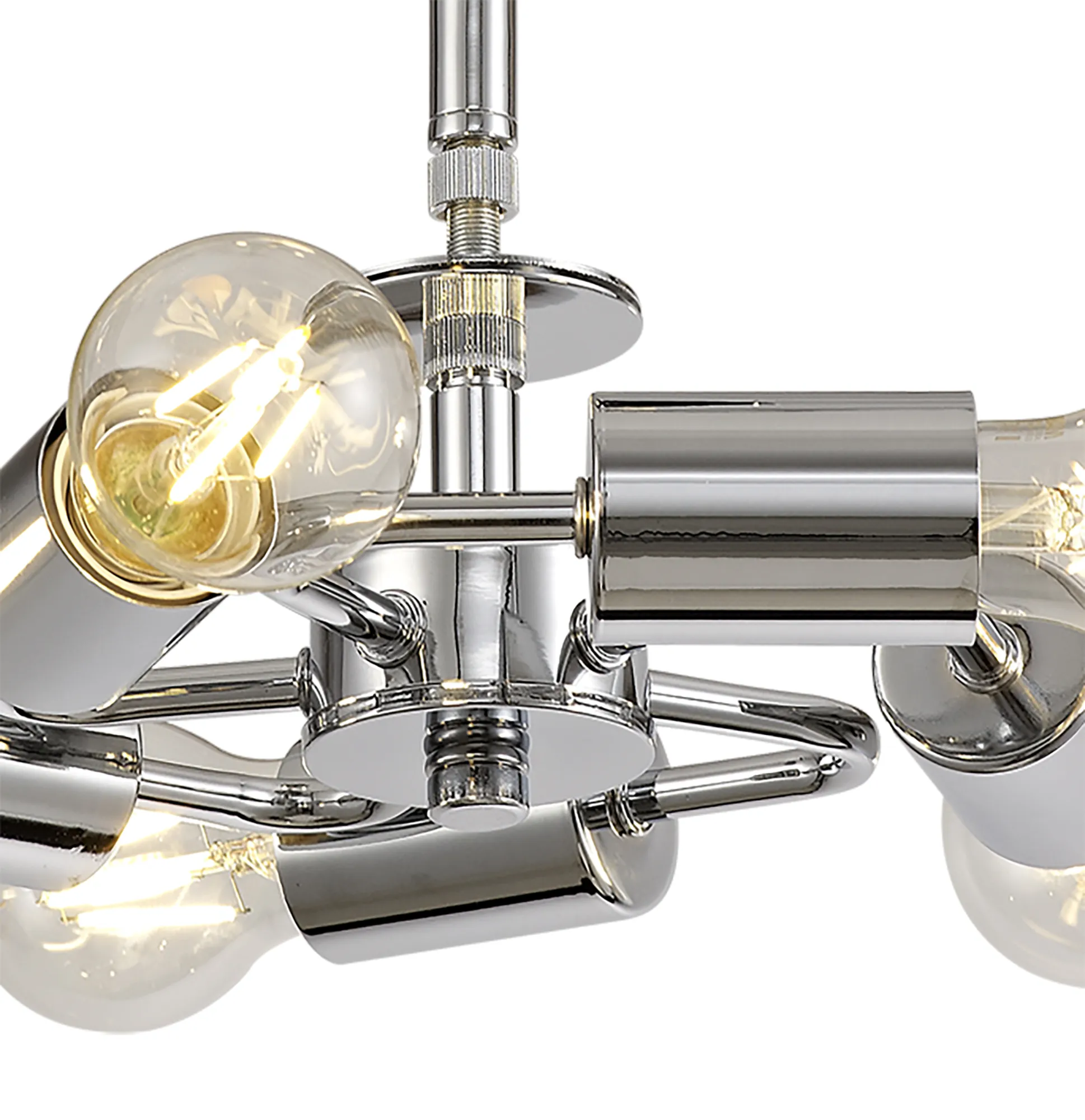 Baymont 50cm Semi Flush 5 Light Polished Chrome, Silver Leaf, Frosted Diffuser DK0816  Deco Baymont CH SL